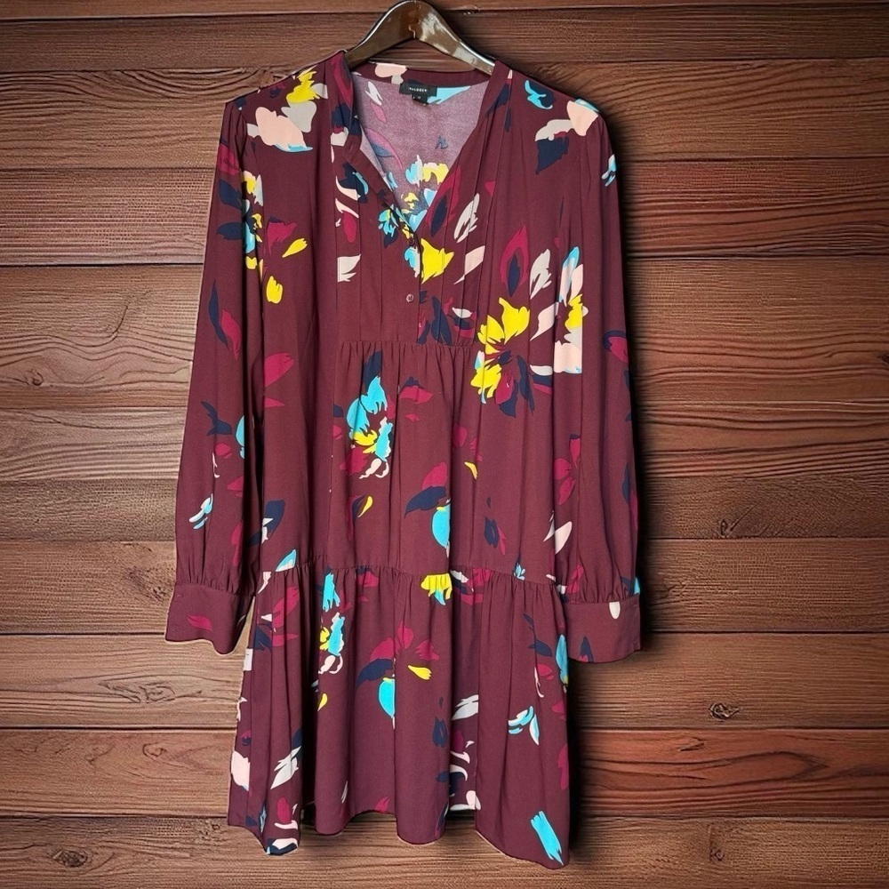 Halogen Pintuck Floral XL Flowy Dress | Fall